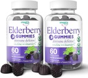 Gummies de arándano con vitamina C y zinc - Immune Booster Gummies de arándano para adultos y niños - Vegan Natural Ingredientes Defensa Multivitaminas con soporte antioxidante (120 Gummies)