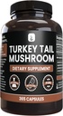 Ingredientes originales puros Turquía Tail Mushroom, (365 capsules) No hay magnesio o rifles de arroz, siempre puro, lab Verified