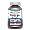 Amazing Formulas Micronized DHEA Supplement | 100 Mg | Veggie Capsules | Non-GMO | Gluten-Free | Made in USA (120 Count, 1 Pack)