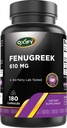 Oxify Fenugreek 610 mg | 180 Capsules | Gluten-Free, Non-GMO | Supplement Made in USA