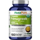 NusaPure Organic Fenugreek Capsules, 400 mg, 180 Veg Capsules (Non-GMO, USDA, Vegan)