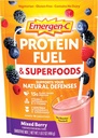 Emergen-C Protein Powder Fuel &amp; Superfoods (16 Servings, Mixed Berry Flavor) Plant-Based & Vegetarian Shake Mix with Organic Superfoods, Vitamin C &amp; Other Antioxidants