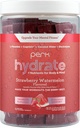 Perk Hydrate Electrolyte Stickpacks (Strawberry Watermelon) 20 Packets - Coconut Water, CDP-Choline, L-Theanine, Gluten-Free, Keto Friendly, Vegan