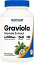 Nutricost Graviola Extract 240 Capsules for 120 Servings - Soursop (Annona Muricata) Leaf, Vegan, Gluten-Free, GMO-Free