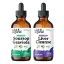 Wild & Organic Soursop Graviola Tincture 4 fl oz & Liver Cleanse Drops 4 fl oz