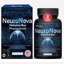 Methylene Blue Pharmaceutical Grade Capsules, 120 Count, 2 Month Supply for Focus & Cognitive Support for Adults - Third Party Tested and Made in USA