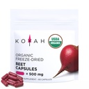 KOYAH - Organic Beet Capsules – Freeze-Dried Whole Beet Root – 500 mg per Capsule – Cardiovascular Support & Blood Flow Support* - 60 Capsules