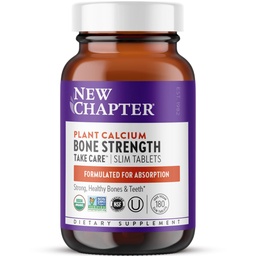Nuevo capítulo Suplemento de calcio - Bone Strength Calcio orgánico con Magnesio, Vitamina D3+K2, 70+ Trace Minerals for Bone Health, Gluten Free, Easy to Swallow Slim Tablets - 180 Conde