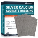 Ag Silver Calcium Alginate Wound Dressing Pads 3' x 3''' (Pack of 10), Soft Highly Absorbent Silver Wound Dressing, Non-Adhesive Dressing for Wound Care, Painless Removal Gauze Pads for Wounds