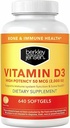 Berekley Jensen High Potency Vitamin D3 2000IU (50 mcg) (640 Softgels), Suplemento dietético para dientes, músculo, función inmunitaria y salud ósea, para hombres y mujeres, Made in USA, 640 Day Supply