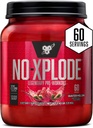 BSN N.O.-XPLODE Pre Workout Powder, Energy Supplement for Hombres and Women with Creatine and Beta-Alanine, Flavor: Watermelon, 60 Servings