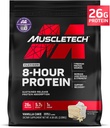 MuscleTech Platinum 8-Hour Protein Powder - 7 Premium Protein Sources with Whey & Casein Protein for increased Lean Muscle, Strength &amp; Improved Recovery - Vanilla Cake, 50 Servings