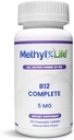 Metil-Life B12 Full Professional Strength Active B12 3 Months Supply. Chewables. 2.5 mg Methylcobalamin Methyl, 1.25mg Hydroxocobalamin (Hydroxy) y 1.25 mg Adenosylcobalamin