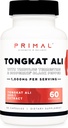 Primal Tongkat Ali Capsules (60 Capsules / 30 Servings, 1,000 mg Por Serving) - Suplemento de Jack Long para Hombres, Gluten Free, Suplemento Nutricional Herbal No GMO