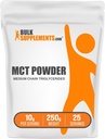 BulkSupplements.com MCT Powder - Medium Chain Triglycerides, de MCT Coconut Oil, MCT Oil Powder - MCT Supplement for Energy - Gluten Free, 10g per Serving, 250g (8.8 oz) (Pack of 1)