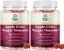 Manijas de vinagre de manzana con el suplemento de energía madre-natural ACV Gummies con la madre para la limpieza corporal Immune Support y Gut Health-Delicious Gummy ACV Suplemento con la hoja de remolacha Powder 2 pack
