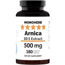 MONOHERB Arnica 10:1 Extract - 500 mg per Capsule - 180 Capsules - 180 Servings.