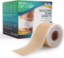 Hojas de cicatrices de silicona profesional (1.6" x 150" Scar Roll-3.8M) - Tratamiento de extirpación de cicatrices de silicona reutilizable Tipo de tiras de cinta para Keloid, C-Sección, Cirugía, Quemadura, Acne et