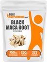 BulkSupplements.com Black Maca Powder - Black Maca Root Supplement, Herbal Supplement for Men &amp; Women - Vegan, Gluten Free, 750mg por Serving, 250g (8.8 oz) (Pack of 1)