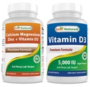 Best Naturals Calcium Magnesium Zinc with Vitamin D3 & Vitamin D3 5000 IU