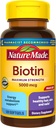 Maximum Strength Biotin 5000 mcg Softgels, 120 Contar Valor Tamaño