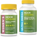 Noor Vitamins Women's Multivitamin and Omega Fish Oil Supplement Bundle