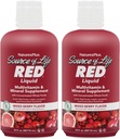 NaturesPlus Source of Life RED Multivitamin Liquid - 30 oz, Pack of 2 - Energy & Immune Support - with Exotic Red Fruits, Lycopene & Lutein - Vegetarian &amp; Gluten Free - 60 Total Servings