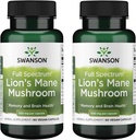 Swanson Full Spectrum Lion's Mane Mushroom - Brain Health Supplement to Support Memory, Focus & Clarity* - May also Aid Immune, Heart & Digestive Health - Gluten-Free < Non-GMO - 60 cápsulas (2 Pack)