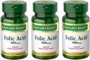 Folic Acid 800 mcg Tablets Maximum Strength, 3 Bottles (250 Conde)