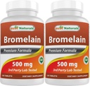Mejores Naturales Bromelain 500mg 120 Tabletas (120 Cuenta (Pack of 2))