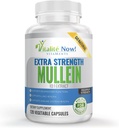 Extra Strength Mullein Capsules 10:1 Extract, Respiratory & Immune Health, Lung Cleanse, 100% pura hierba entera, Gluten Free, Non-GMO, 120 Conde, 4 Month Supply, Made in The USA