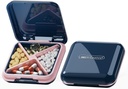Caja de Píldora DUBSTAR - Funda pequeña impermeable para púrpuras Pocket Compact Travel Medicine Holder for Vitamins,Fish Oils,Supplements,Medication(Deep Blue)