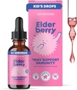 JoySpring Elderberry for Toddlers & Kids Immune Support Liquid (1 fl oz) | Organic Toddler Elderberry Drops with Vitamin C | Natural Flavor | Vegan Supplement