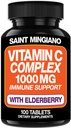 Vitamina C 1000mg con suplemento de arándano - Doble La dosis estándar con 14 ingredientes específicamente formulados - 100 cápsulas / 3 meses de suministro