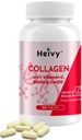 Heivy Natural Collagen 5000 mg with Vitamin C, Biotin and CoQ10,Hydrolyzed Collagen Peptides Supportment for Women & Men, Multi Collagen Pill for Hair, Skin, Nails, Joint, Grass Fed, 300 Tablets