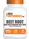 BulkSupplements.com Beet Root Capsules - Beet Root Supplement, Beet Root Pills - Vegan, Superfood, & Gluten Free - 7 Capsules per Serving, 210 Veg Capsules (Pack of 1)