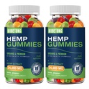 2 Packs Hemp Gummies, Extra Strength High Potency Pure Hemp Oil Extract, Natural Vegan Edible Bears, Non-GMO Premium Supplement