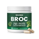 BROC High-Density Sulforaphane with Myrosinase & Broccoli Sprout Extract, for Cellular Health & Immune Function & Daily Vitality, Non-GMO, 60 Capsules