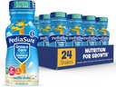 PediaSure Crecimiento y Ganancia con Soporte Inmunitario, 27 Vitaminas &amp; Minerales para Niños, 7g Proteína, No GMO, Libre de gluten, Vainilla, Botella de 8 ml, Pack de 24