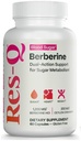 Res-Q Berberine Blood Sugar Support Supplement, 1200mg Berberine HCl with Ceylon Cinnamon, 60 Capsules