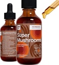 Super Mushrooms 8-in1 - 2 fl oz Liquid Extract - Brain Booster & Immune Support Drops - Reishi, Lion`s Mane, Cordyceps, Chaga, Mitake, Turquía Tails, Shiitake, Agaricus - High Potency - 45-Day Supply
