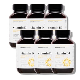 SMARTERNUTRITION Vegan Vitamin D3 5000 IU + Natural Vitamin K2 1100 mcg in Organic Coconut & Olive Oil - D3 K2 Supplement for Immune & Bone Support - 360 Softgels[180 Day Supply]