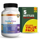RevitaGlow Max Hair, Nails & Skin Premium Formula, 60 Capsules, 30-Day Supply, with Biotin, Vitamins A, B1, B5, B6, B12, C, D3, E (5)