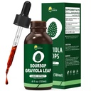 Organic Soursop Graviola Leaf Extract Liquid Drops | Pure Soursop Bitters Liquid for Immune Support | GMP Certified, Vegan, Non-GMO, Gluten Free | 4 Fl Oz