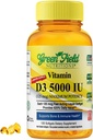 Greenfield Nutritions Halal Vitamin D - Halal Vitamin D3 5000 IU Softgel (125 mcg), High Potency 120 Unflavored Softgels - Beef Gelatin D3 Halal Vitaminas, soporta Immune Bone Teath Brain and Hair
