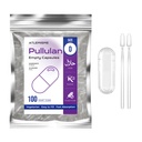 Pullulan Empty Capsules Size 0 - Vegan Capsules Empty (100 Count) Empty Capsules DIY Vegetable Capsule Filling - Veggie Capsules Empty Caps with 2 Micro Lab Spoons for Capsule Filling