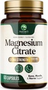 Citrato de magnesio 1000mg - Suplemento de Magnesio de alta absorción Soportes Muscle, Bone, Nerve & Heart Health - Extra Strength Magnesio Complex Pills - Non-GMO, Premium Energy Formula - 60 cápsulas