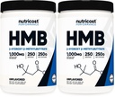 Nutricost HMB Powder (Beta-Hydroxy Beta-Methylbutyrate) 250 Grams - Gluten Free & Non-GMO (Pack of 2)