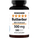 MONOHERB Butterbur 10:1 Extract - 500 mg per Capsule - 180 Capsules - 180 Servings
