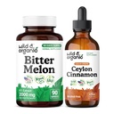 Wild & Organic Bitter Melon 90 Capsules & Ceylon Cinnamon Tincture 4 fl oz